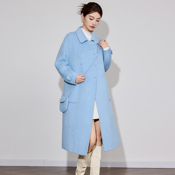 
Double-sided cashmere coat for women mid-length 2025 autumn and winter new Korean style age-reducing commuter woolen coat for small people