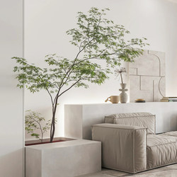 Artificial Green Plant Decoration, Acer Palmatum Maple Tree, Bionic Fake Tree, Wabi-Sabi Style Indoor Living Room Floor-Standing Potted Plant Ornament