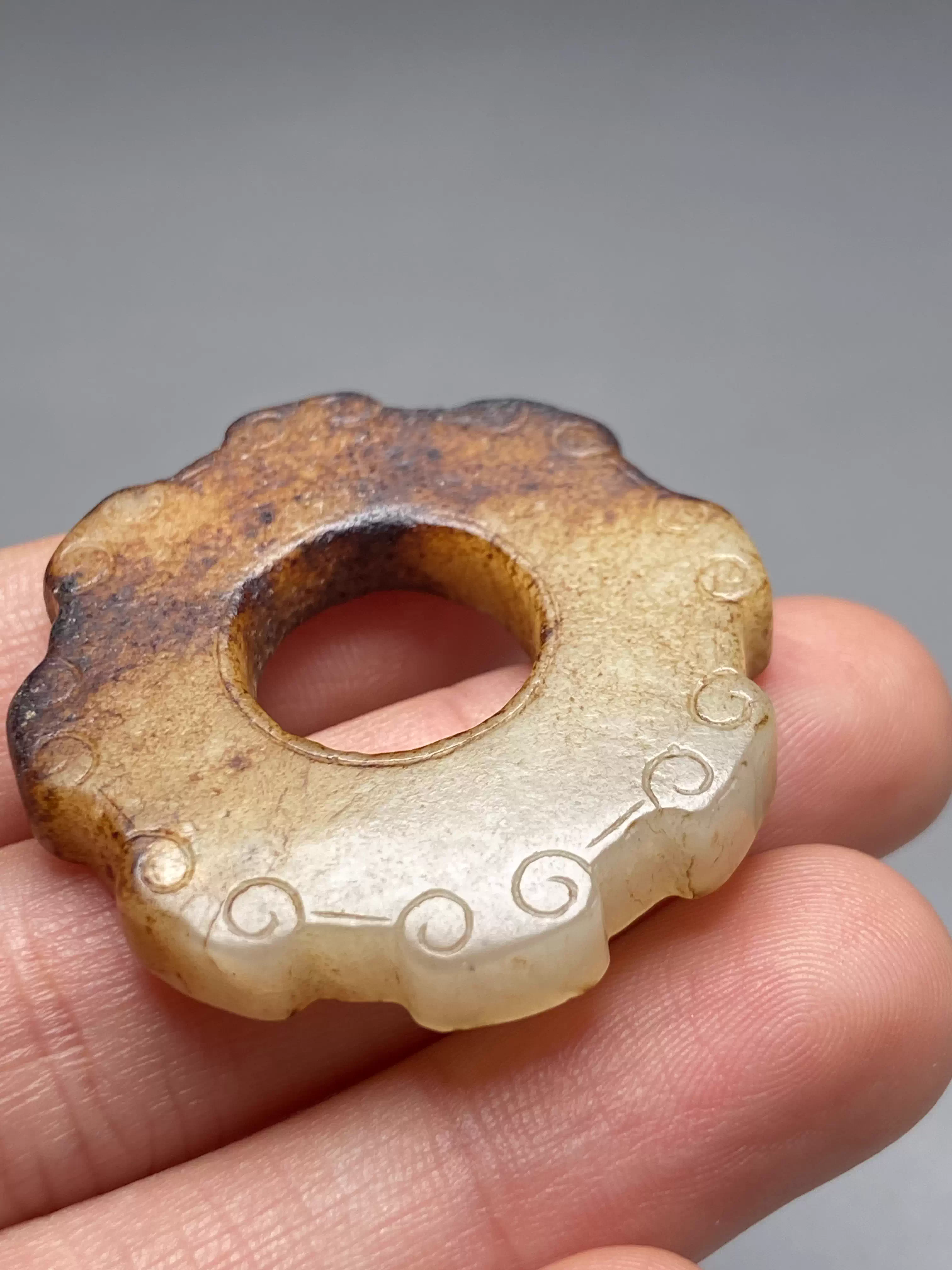 古玉老玉和田玉汉代东汉螭龙玉韘佩鸡心佩挂件古董古玩玉器收藏