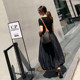 2025 spring and summer new high-waisted flower bud skirt large size women's mid-length A-line lantern skirt high-end large pocket skirt
