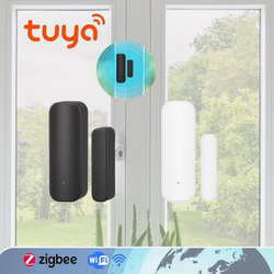 Tuya Smart Door and Window Magnetic Zigbee Sensor Wifi Light Vibration Sound and Light Alarm Linkage with Light Turning on
