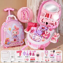 Dressing Table Pretend Play Kuromi Backpack Makeup Table Four-In-One Suitcase Melody Accessories Toys