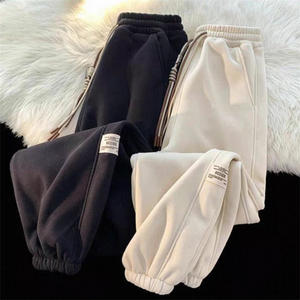 
25B6D1 Autumn and winter velvet casual pants, new leggings sweatpants, slim sweatpants, trendy and versatile, simple nine-point pants
