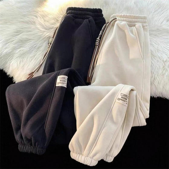 
25B6D1 Autumn and winter velvet casual pants, new leggings sweatpants, slim sweatpants, trendy and versatile, simple nine-point pants