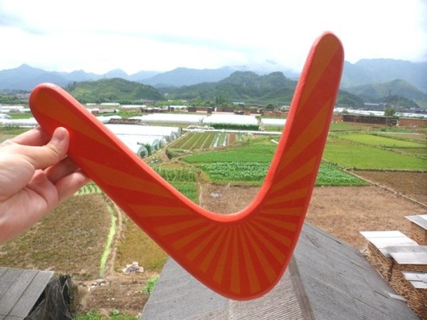 专业木质木制回旋镖飞去来器回力镖回力标v字镖户外运动装备包邮