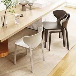 Internet-Famous Simple Dining Table and Chairs for Home Use, Stackable Commercial Plastic Ergonomic Armrest and Backrest Chairs, Comfortable for Long Sitting
