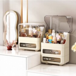 Cosmetics Large-Capacity Light Luxury Storage Box Desktop Dressing Table Storage Box Dust-Proof High-End Lipstick and Mask Storage Box