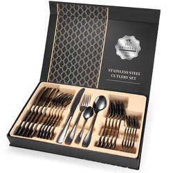 Western-Style 24-Piece Stainless Steel Cutlery Set, Gift Set, Tableware, Dessert, Steak, European-Style Tableware