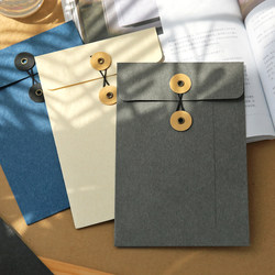 Retro Strap Envelope Bag A5 Kraft Paper Winding File Bag Green Postcard Large Hard Storage Bag for Photos