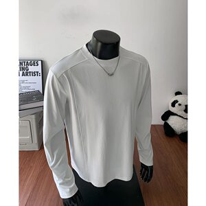
American cleanfit deconstructed heavyweight pure cotton 360g long-sleeved t-shirt men's autumn trendy brand inner bottoming shirt top