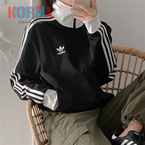 Adidas Adidas Clover Men and Women Three-bar American Retro Casual Sports Jacket Jacket II5763