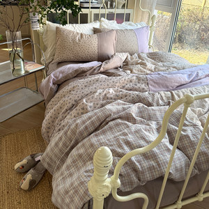 
[Linjian] Moonlight Collection 26 new products 100% cotton type A double-layer yarn pure hand-stitched four-piece set of Baijia quilt bedding