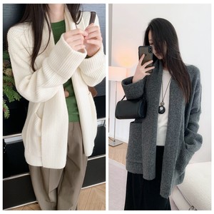 
Lazy Nordic Soft Thick Camel Veil Retro Coarse Neck Scarf Collar Large Sweater Jacket Loose Knit Cardigan