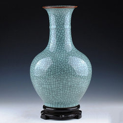 Jingdezhen Ceramic Vase Ornaments for Living Room Flower Arrangement Antique Official Kiln Porcelain Vase Chinese Home Decoration Porcelain Bottle