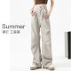Rivet American work pants for women's spring and summer thin 2025 new narrow version draping straight-tube casual quick-drying wide-leg pants