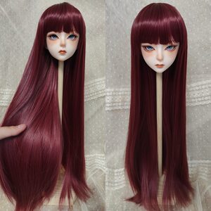 
Ye Luoli bjd doll wig women off-white long hair wool curl 3 minutes 4 minutes bangs simulated hair head cover