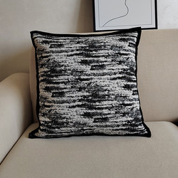American-Style Light Luxury Vintage Throw Pillow for Living Room Sofa, Bedroom Headboard, Removable and Washable Cushion, Black and White Backrest