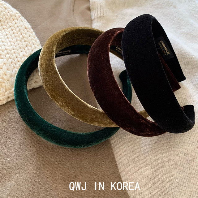 The new color series is super high-end! Higher quality velvet headband imported from South Korea, headband fever, the same style to raise the top of the head