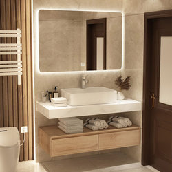 Light Luxury Bathroom Cabinet Set, Modern Minimalist Bathroom Sink, Washbasin, Toilet, Washstand, Hotel