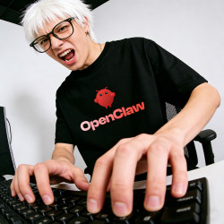 Openclaw Crayfish Artificial Intelligence Large Model Ai Intelligent Agent Lobster Pattern Short-Sleeved T-Shirt Cultural Shirt