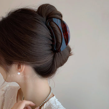 French acetic acid high-end shark clip for women's spring and autumn retro temperament back head hair clip medium hairpin headwear