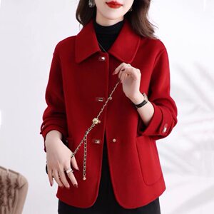 
High-end double-sided woolen fashionable and versatile autumn and winter casual loose tops Korean style short women's double-sided velvet coat