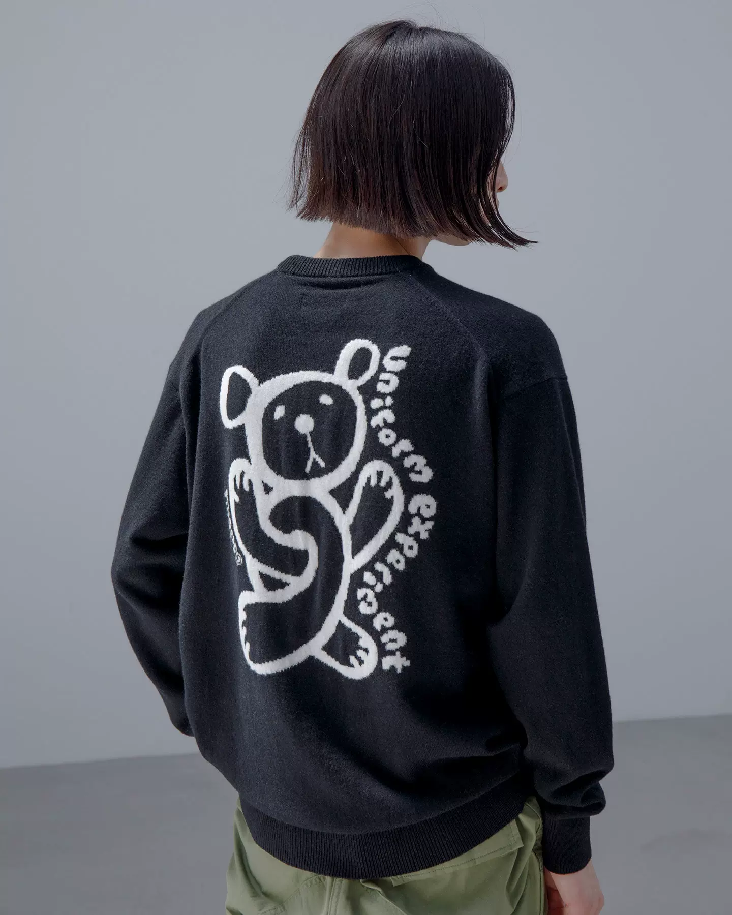 UE INSANE CREWNECK KNIT 印花羊毛套头针织毛衣23AW-Taobao