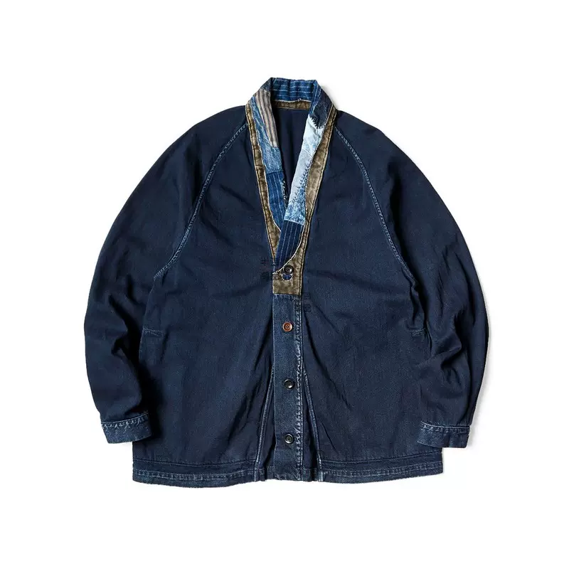 新品 KAPITAL 24AW 刺繍入り中綿ジャケット 平田和宏 3サイズ 黒 日本KAPITAL 平田和宏补丁拼接V领道袍外套EK-1490EK-1490LSA