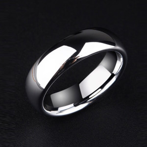 Saya Men's Ring Silver Plain Circle High-end Tungsten Steel Black Gold Tail Ring Glossy Closed HD Reflective Rings for Men