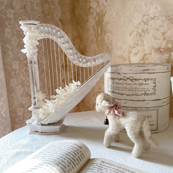 Aiko Handmade Sweet Girl's Room Decoration Retro Dried Flower Harp Japanese Original Design Decorative Ornament