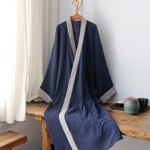 Han Element Pure Cotton Robe Chinese Wind Hanfu Zen Server Shipping Pajama Ancient Wind Palace Drife Drife Summer Summer
