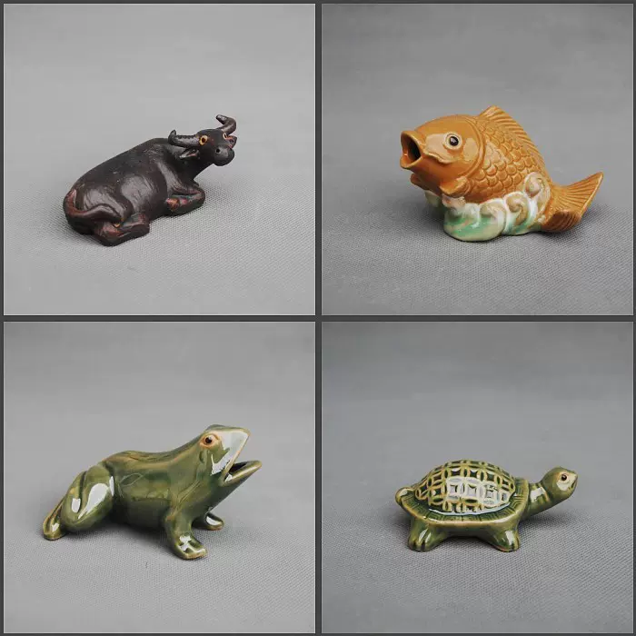 狗牛龟鸡蛙鱼鹤鸳鸯多款动物如意风水家居假山盆景