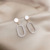 80# long oval stud earrings s925 silver pin 