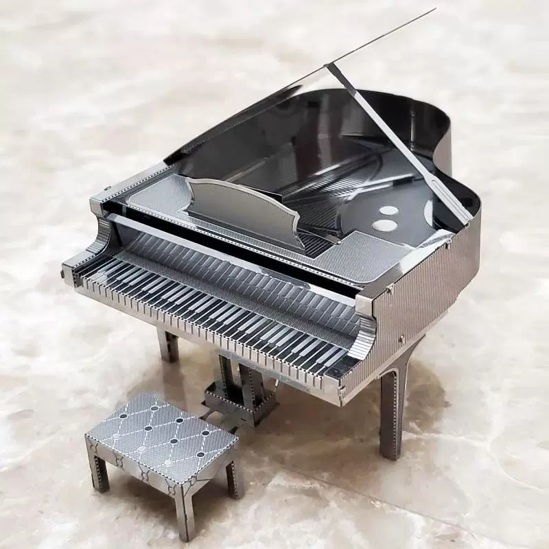3D免胶立体乐器拼图金属diy拼装不锈钢模型钢琴架子鼓吉他冲冠-Taobao