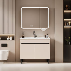 Space Aluminum Washbasin Bathroom Floor-Standing Ceramic Integrated Washbasin Balcony Bathroom Cabinet Combination Washbasin
