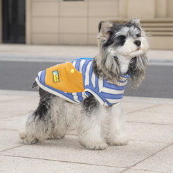 German Foreign Trade Spring and Summer Pet Clothing Thin Striped Fashion T-Shirt with Leash Attachment for Small Panda Cats and Dogs