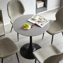 Light Luxury Slate Table, Simple Meeting Table, Tulip Dining Table, Casual Milk Tea and Coffee Shop Table, Balcony Small Round Table