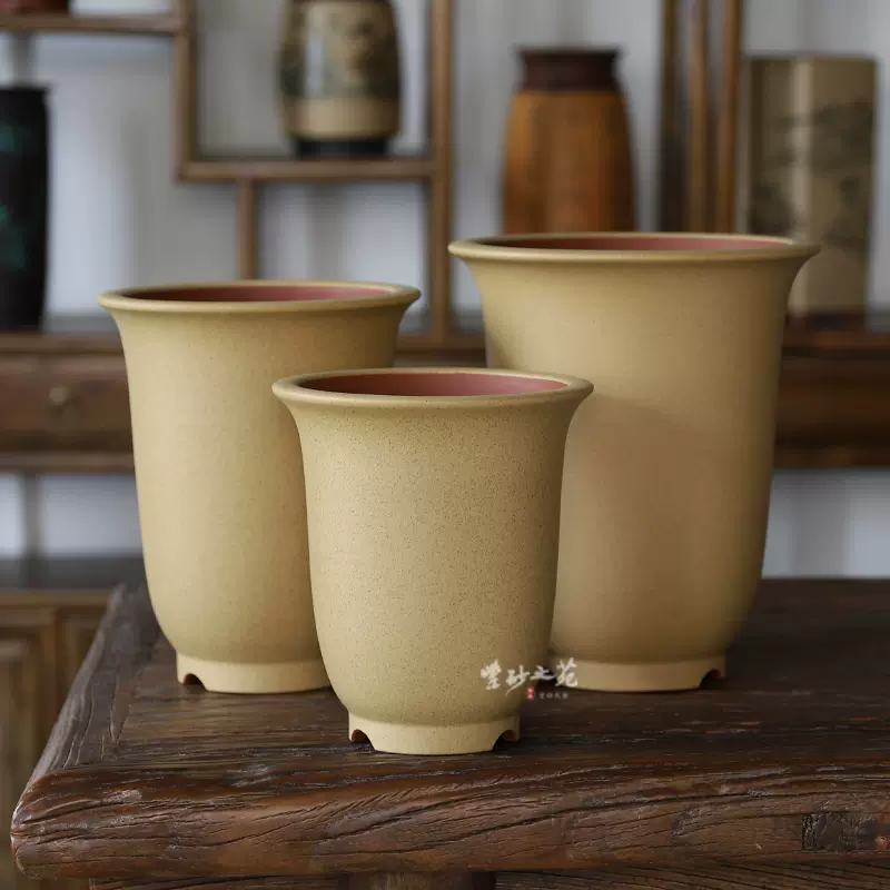 中国宜興 紫砂鉢 「竹節馬槽鉢」大盆栽 小盆栽 中国宜興 紫砂鉢 「竹節馬槽鉢」大盆栽 小盆栽 中国宜興 紫砂の