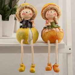 Children's Day Gift, Springtime Garden Full of Vegetables and Fruits, Hanging Couple Dolls, Pastoral Style Home Decoration