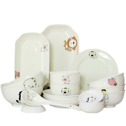 Chambon ceramic tableware set bowls and plates cartoon chinese style