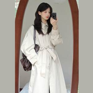 
Momo Sili Trench Coat Coat Women's 2025 Spring New Small Medium-Length Japanese Casual Lace Coat