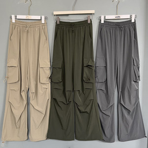 
Fitness hip-hop Zumba American parachute pants women's overalls high-waisted casual pants quick-drying mountaineering outdoor sports pants