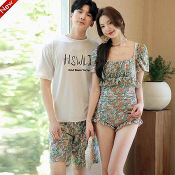Couple swimsuits high-end girl-style one-piece triangle
