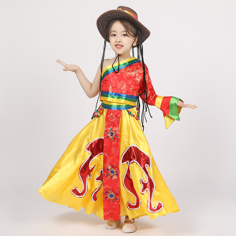 Costume da Ballo Tibetano Abito da Performance Canzone d'Amore