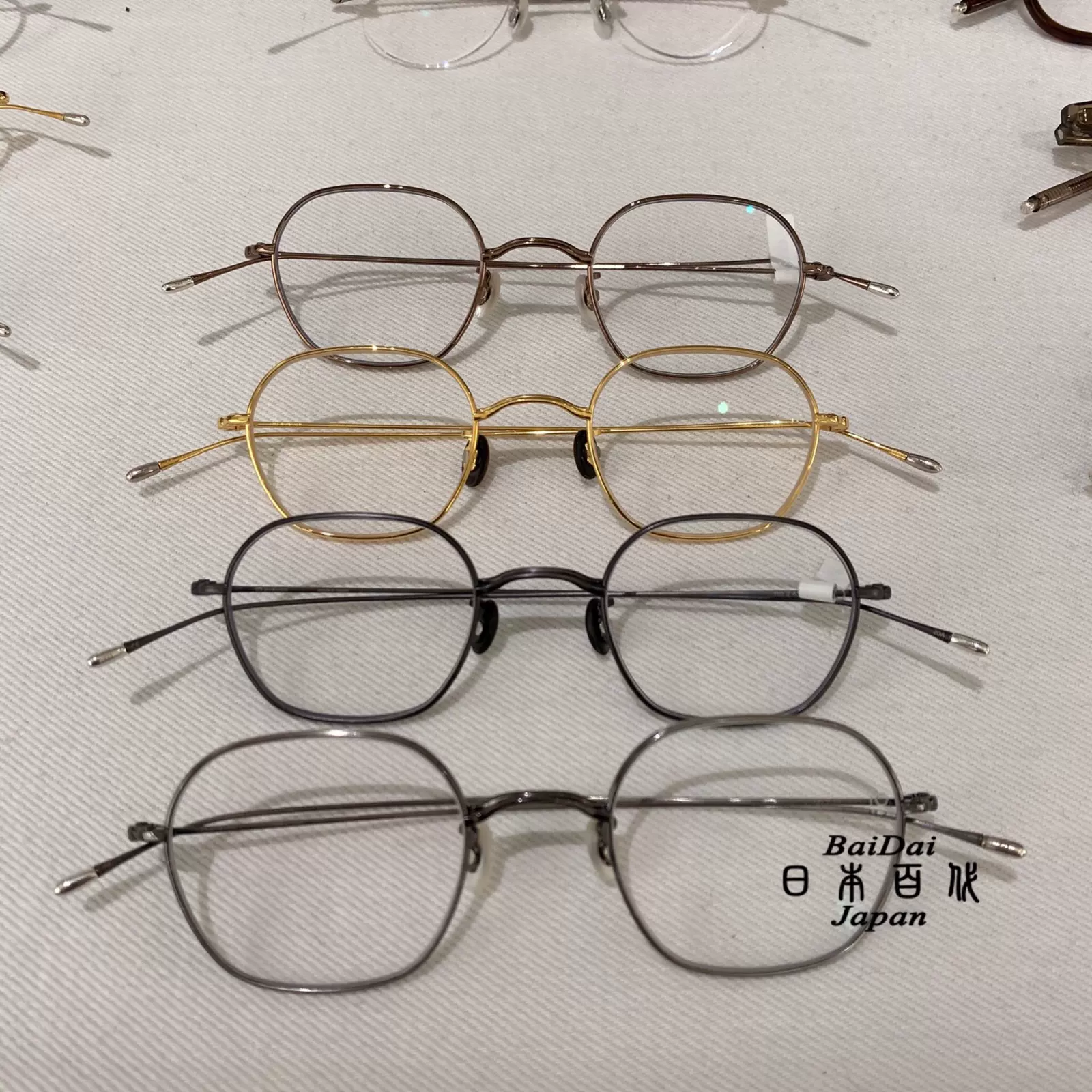 日本代購10 EYEVAN No.2 45mm 48mm鈦合金眼鏡架金銀腳尾手工製作- Taobao