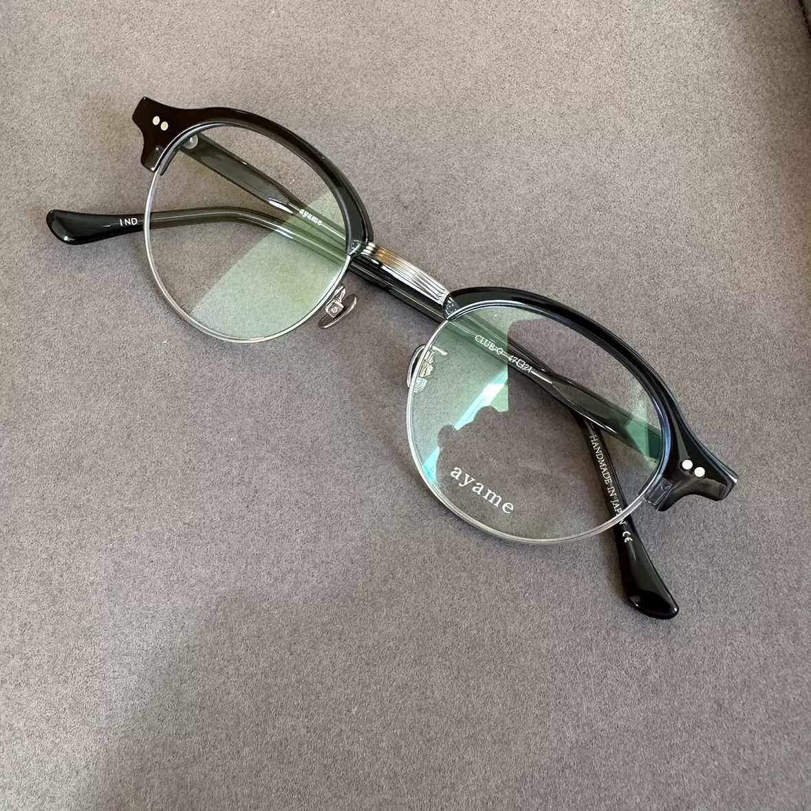 日本代购ayame金泉悠Club-O板材钛金半框文艺眼镜架光学近视眼镜-Taobao
