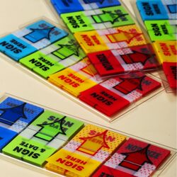 Wanlitong Pet/Film Sign Here Transparent Signature Stickers Reusable Stickers Label Stickers Self-Adhesive Sticky Notes