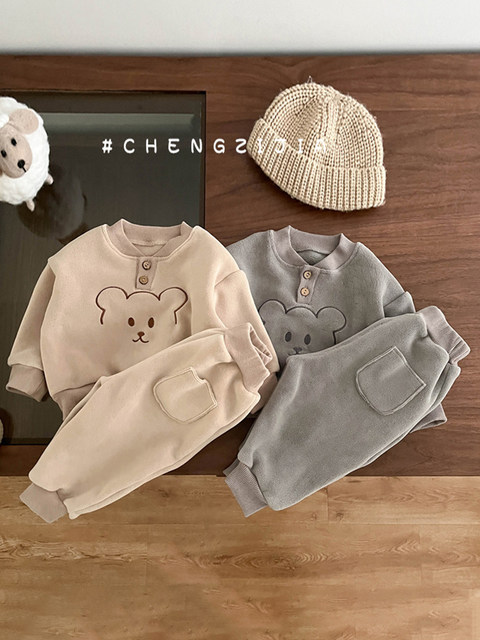 Baby Winter Clothes Kids Plus Velvet Padded Wool Sweater main image 1
