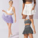 Korean super short skirt for women in summer high waist anti-exposure yoga fitness exercise mesh pleated puff tennis skirt

