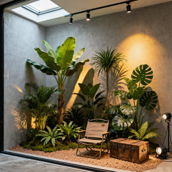 Simulated Green Plant Landscaping, Indoor Large-Scale Bionic Plant Landscape, Window Display, Shopping Mall Decoration Scene, Floor-Standing Combination Ornaments